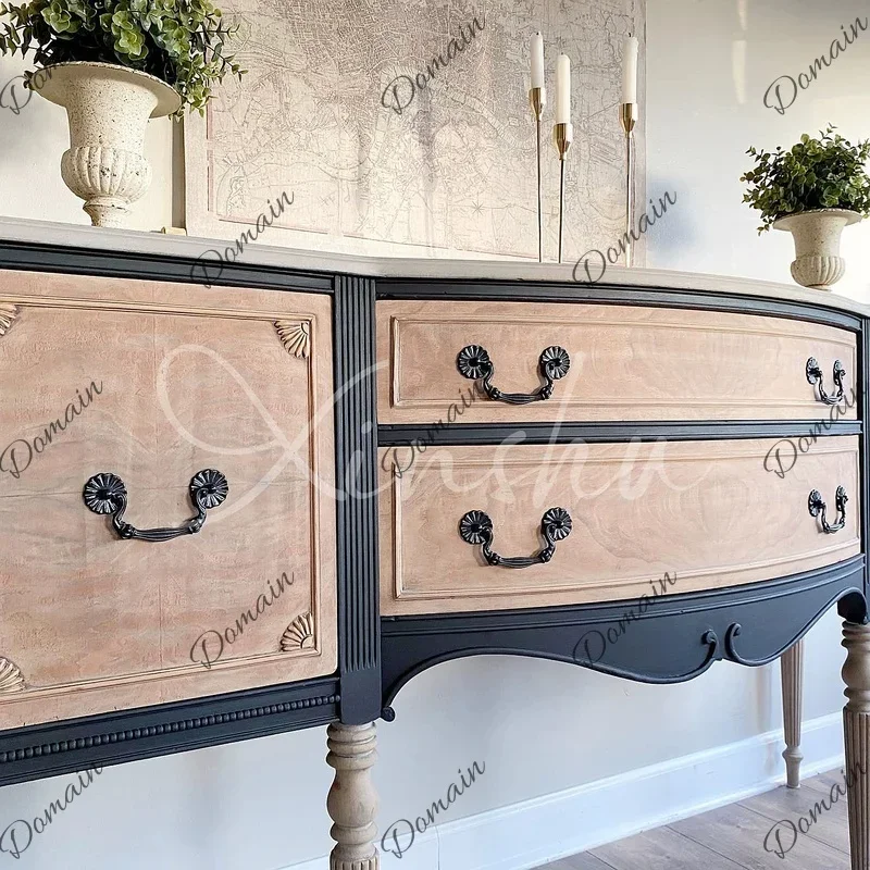 PL French Color Block Solid Wood Entryway Sideboard, Room Divider with Storage for Small Living Room Y