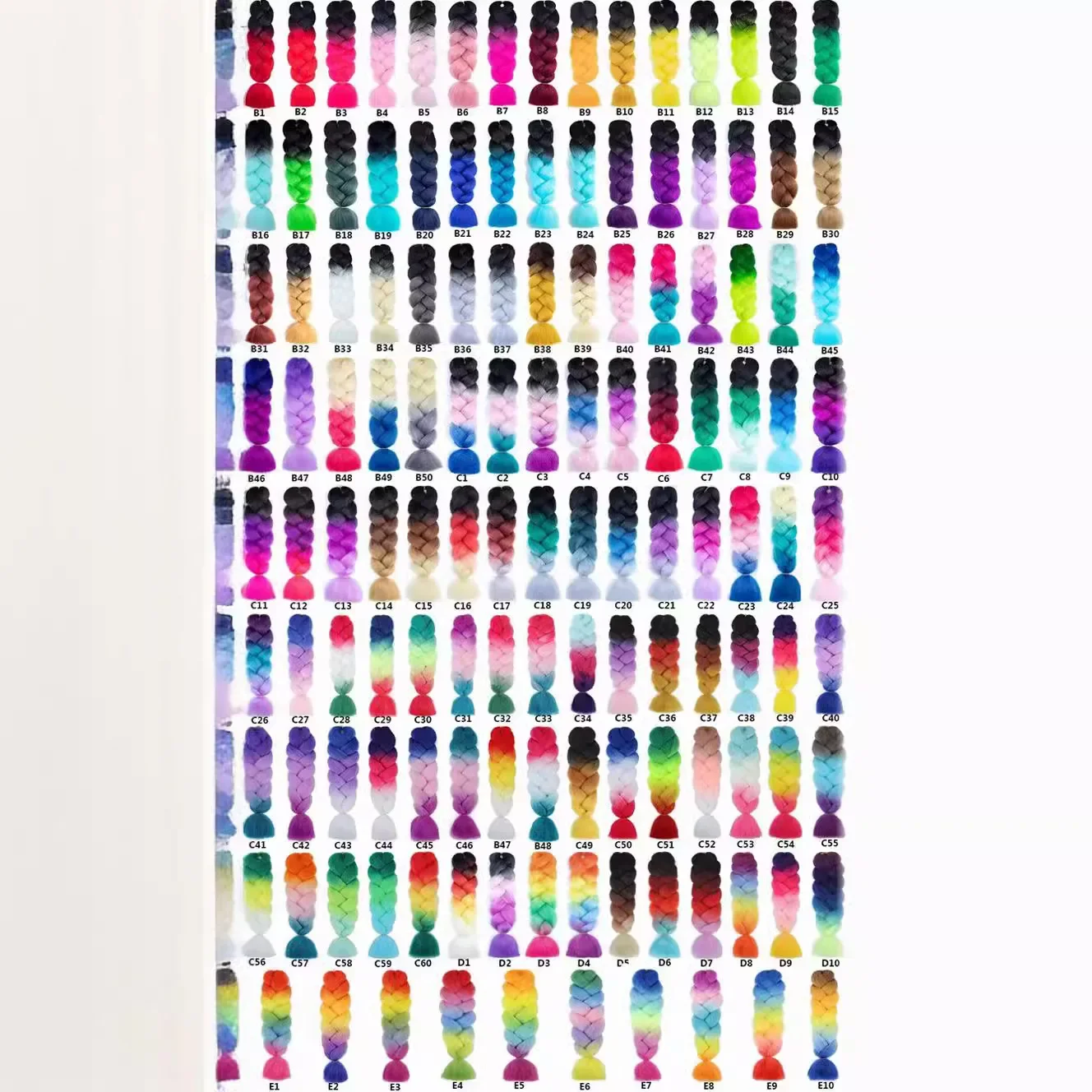 African Hair Colorful Braids Casual Punk Hip Hop Seven Color Trendy Braids High Temperature Silk Dull Finish Hair Glue
