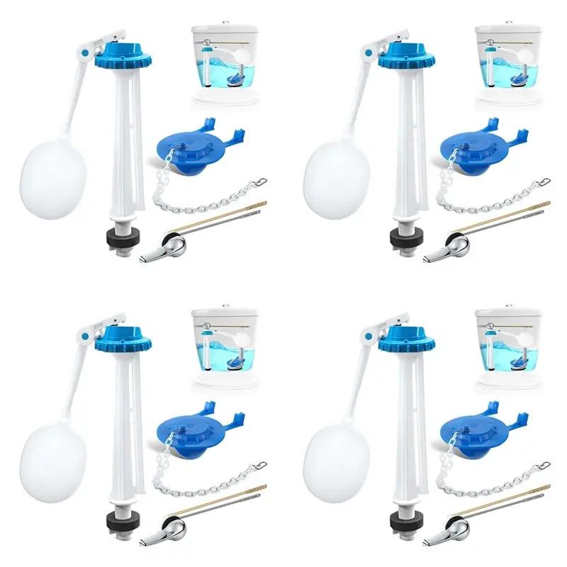

JHD 4X Toilet Tank Replacement Kit, Toilet Float Valve Replacement Kit 2 Inch Toilet Flapper,Front Mount Toilet Flush Handle