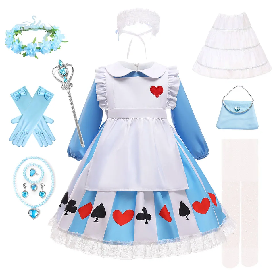 

New Sissy Maid Lolita Cosplay Costume Kids Princess Halloween Dress Girls Anime Alice Birthday Party Dress Baby Clothes Outfits