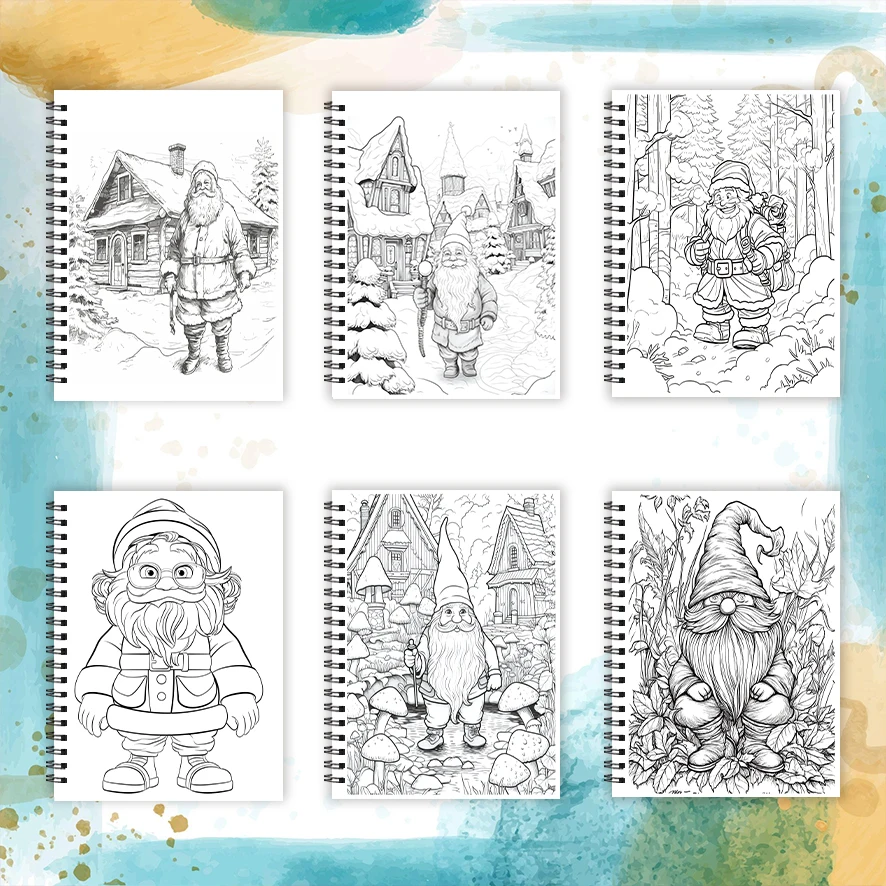 Malbuch – 8,3 x 11,2 Zoll 32 Seiten Zwergenmalbuch – ideales Geschenk für Familie oder Freunde