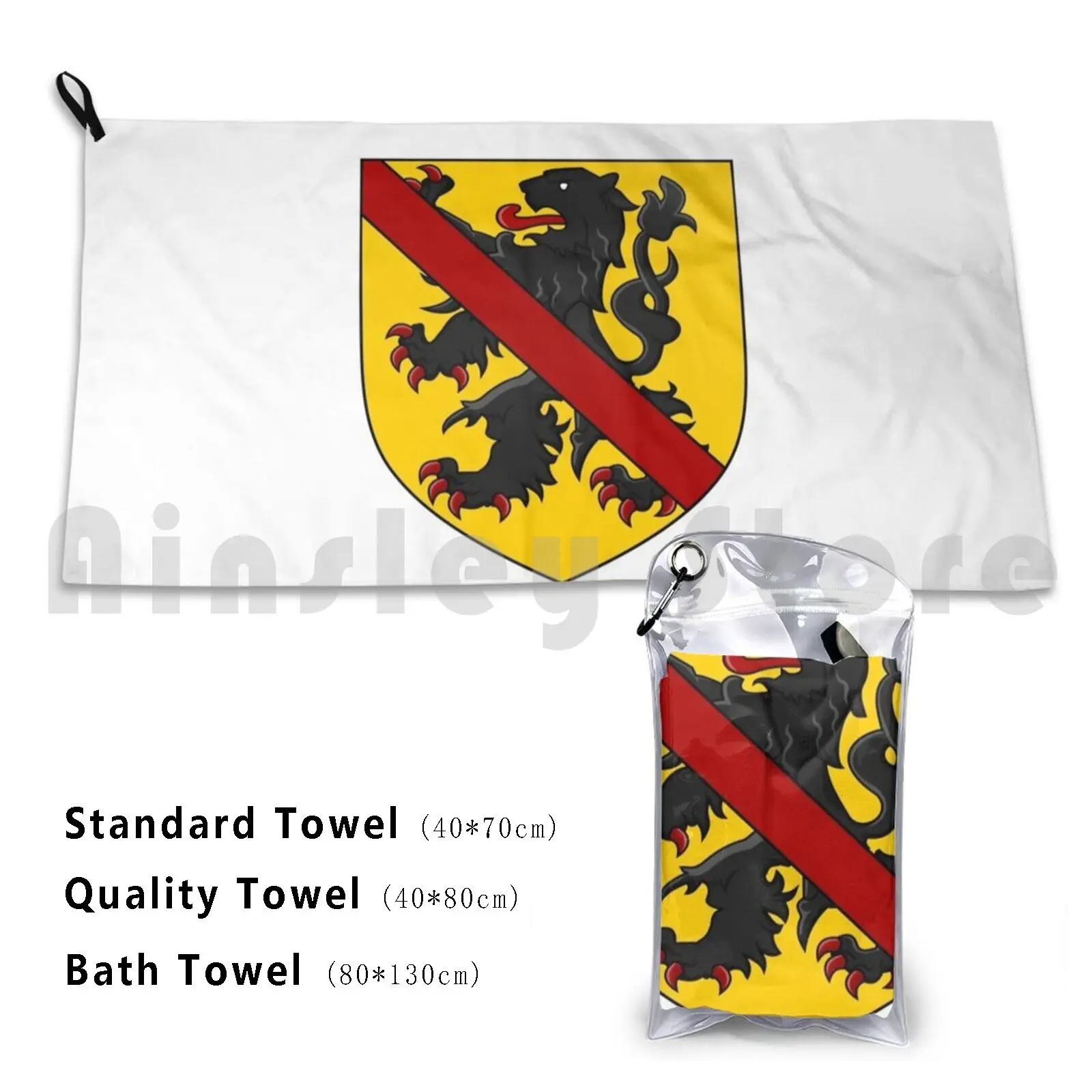 Coat Of Arms Of Namur , Belgium Beach Towel Quick Dry Quality Towel Namur Coat Of Arms Coat Of Arms Of Namur Coat Of