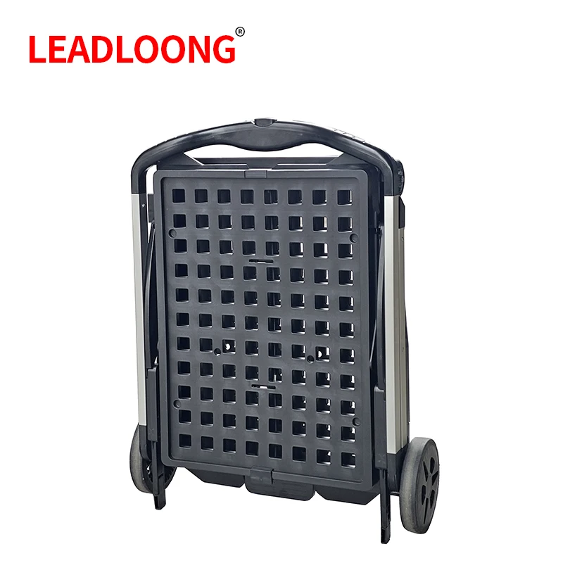 LEADLOONG Wholesale Two Tier Shopping Troller Factory Supermaket Equipment Double Desk Carts for Grocery  Store