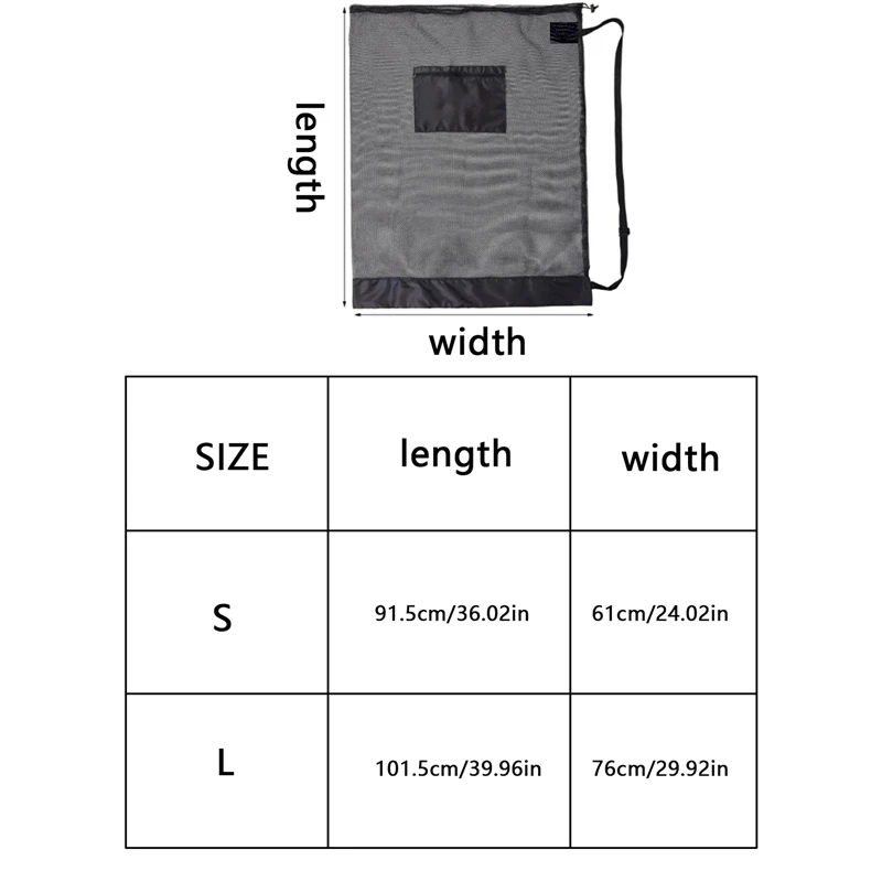 Large Drawstring Visible Mesh Bag with Shoulder Strap, Sport Gear Bag for Storing Basketball, Volleyball, And Swimming Equipment