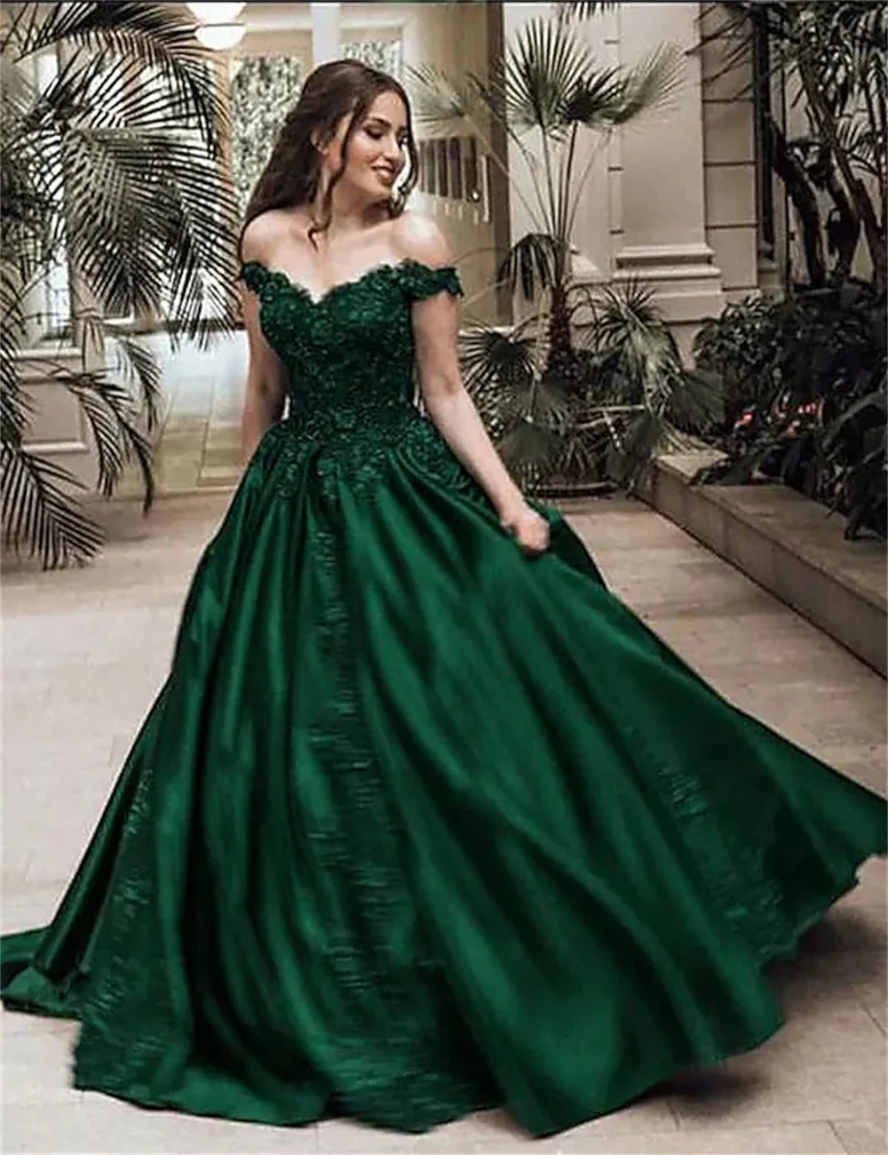 ثوب الكرة قبالة الكتف الفاخرة مع يزين الدانتيل ، فساتين Quinceanera ، بلا أكمام ، طول الكلمة ، فساتين الحزب ، المناسبة الرسمية