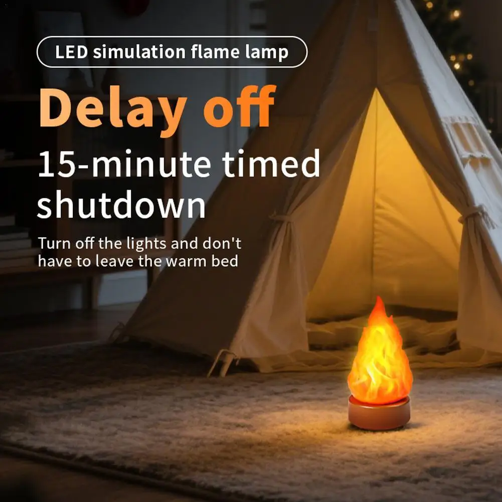 

Fake Fire Lamp USB Rechargeable Travel Night Light 3-Mode LED Fake Fireplace Candles For Outdoor Camping Holiday Halloween