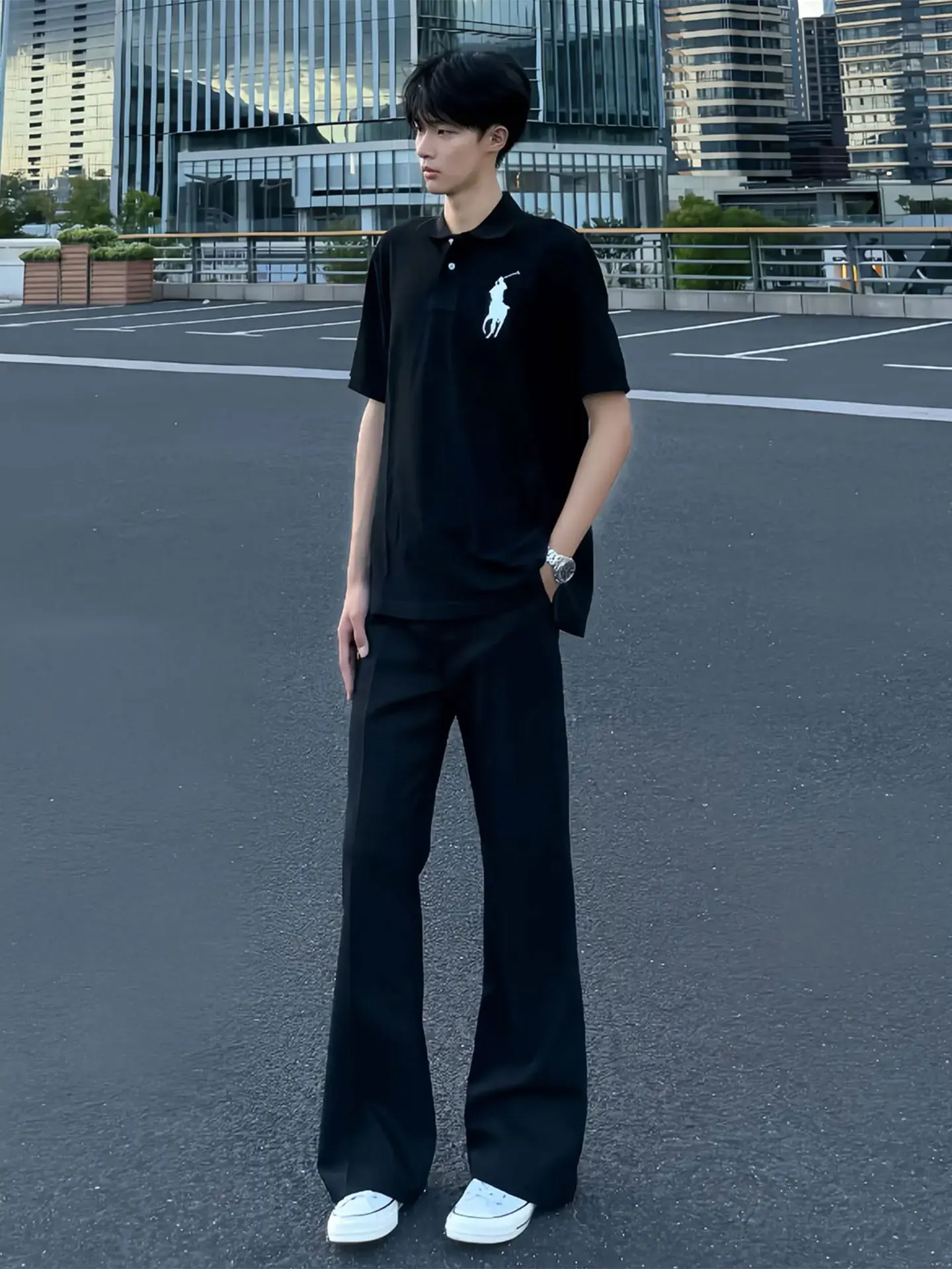 

Cleanfit Bla Ice Silk Straight Leg Men's Summer Thin Micro Flare Pants Drapey Slimming Hoof Pants Casual Trousers