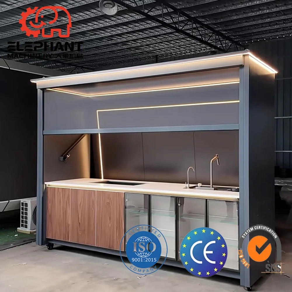 New Arrivals Customized Waterproof Eco-Friendly Outdoor Kitchen BBQ Grill Shed Stainless Steel Flame Safety Device Modern Design