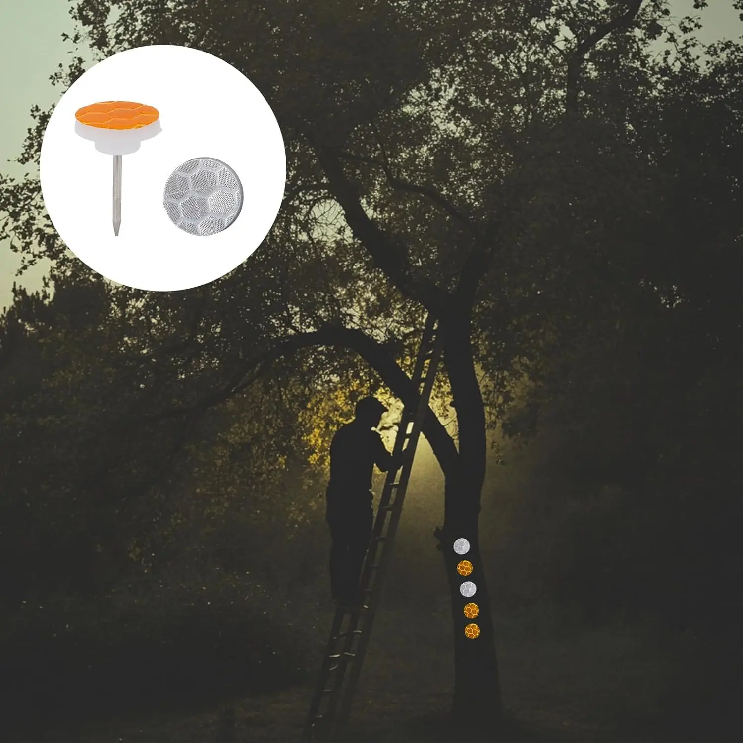 100pcs Reflective Tacks Trail Marking Tacks Glow Reflective Mark  Markers  Marking Pegs Thumb Tacks  Markers Tree