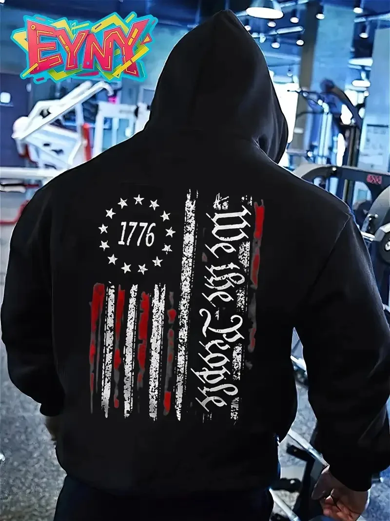 

Мужская толстовка свободного кроя с капюшоном, черный пуловер в уличном стиле, повседневная американская рубашка с капюшоном, подходит для рождественских подарков