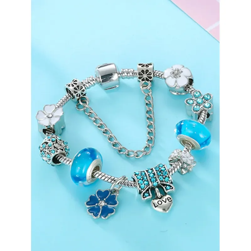 1 best-selling bracelet trendy DIY boutique glass inlaid diamond bracelet with Pan family style personalized jewelry bracelet