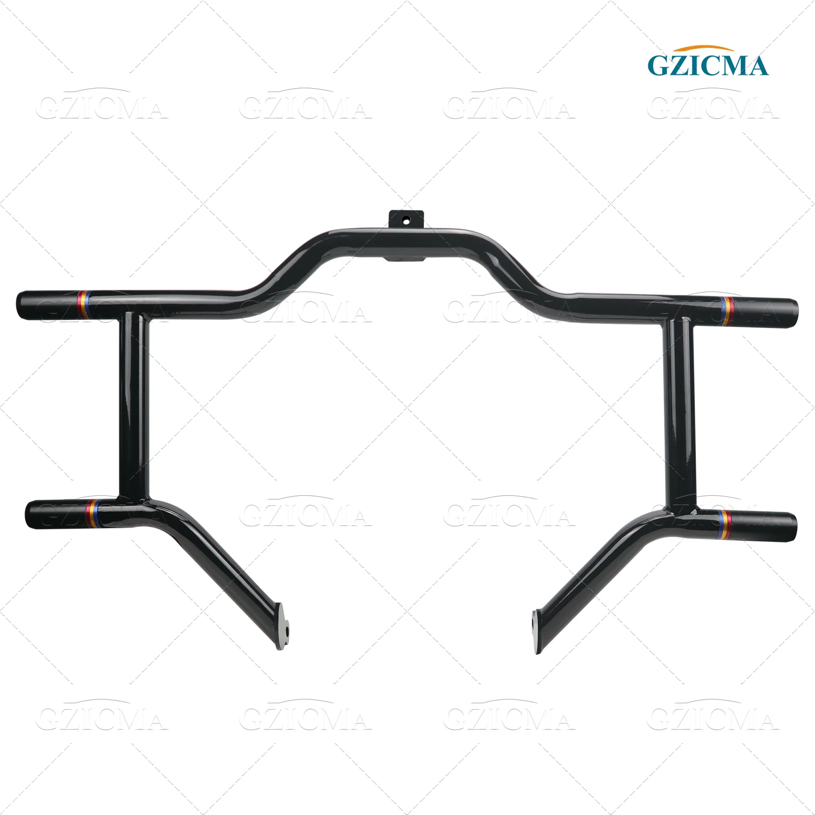 

GZICMA Motorcycle Engine Guard Double Flat Out Crash Bar for Harley Touring Street Glide Road King Electra Glide 1997-2008