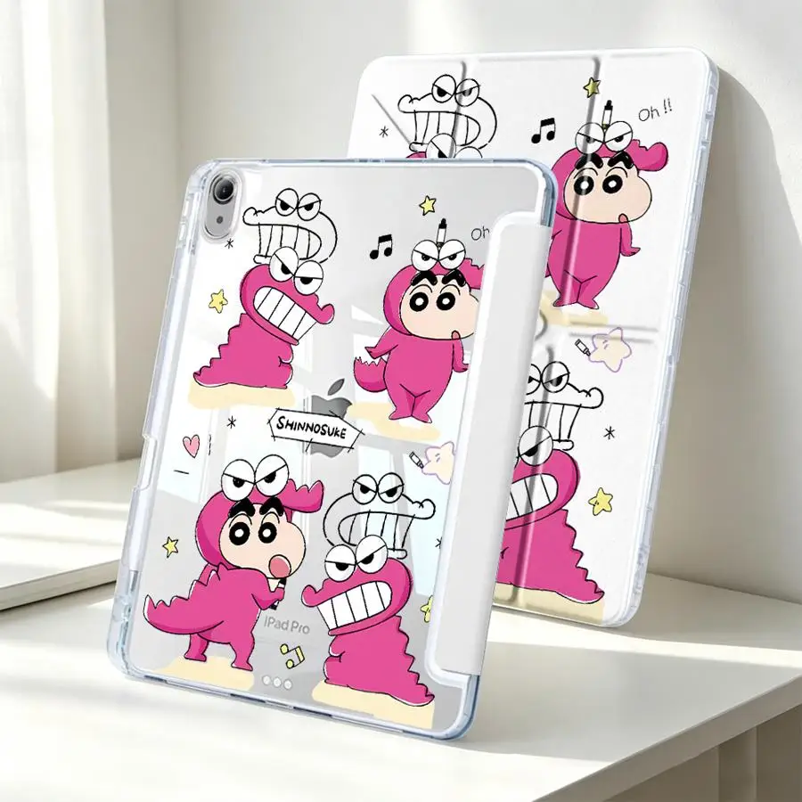 Tablet Case For Samsung Galaxy Tab S7 FE A8 S8 S10 Lite S9 Plus A11 A9 Plus With Pen Slot Cover Coo Crayon Shin-chan