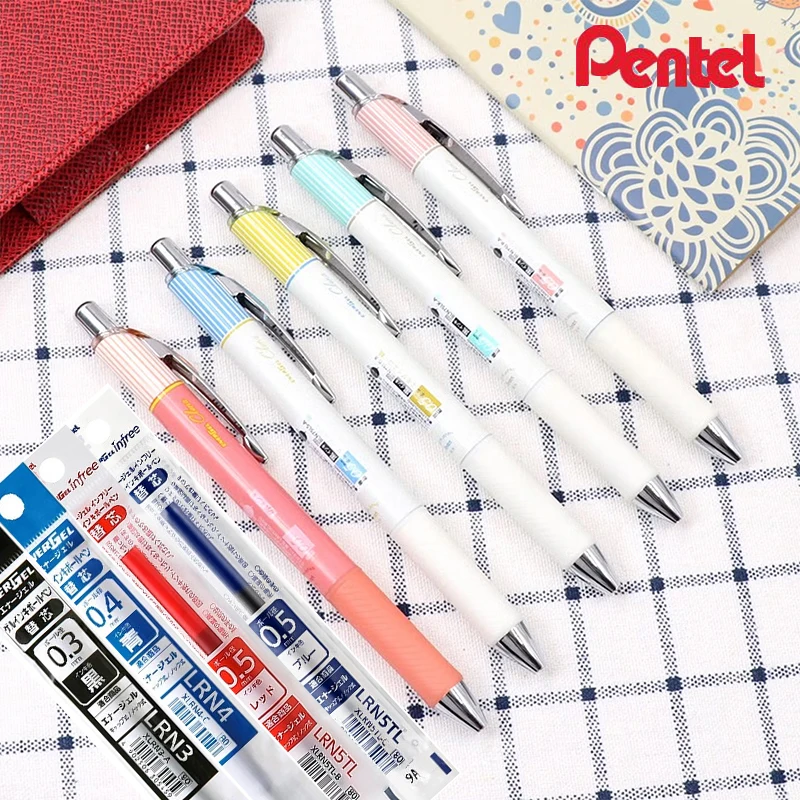 Original Pentel Gel Pen or Refill Set BLN75L Energel Clena Striped Vintage Body 0.3/0.4/0.5mm Quick Dry Ink Writing Instruments