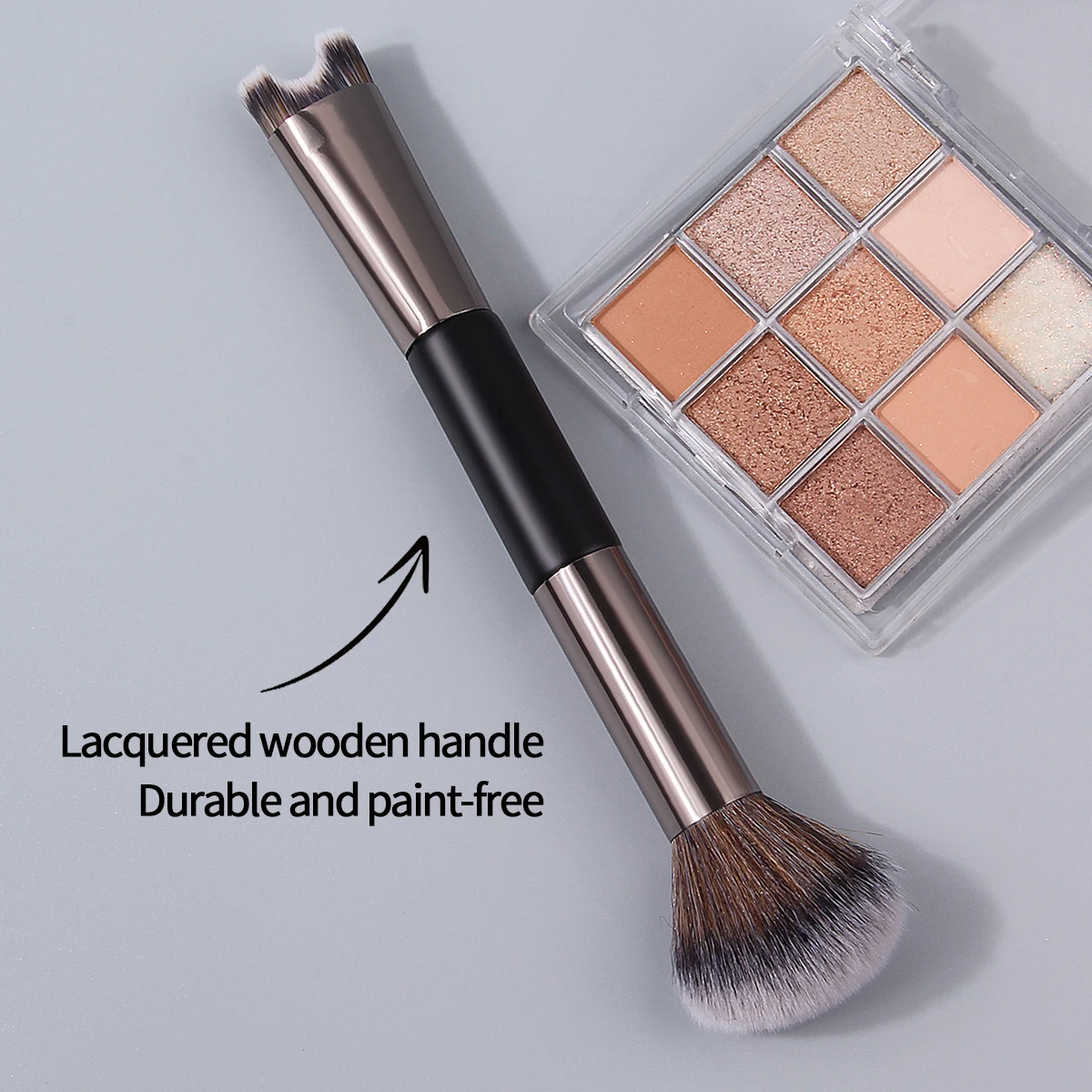 1/2 pçs pincel de maquiagem de cabeça dupla, pincel de blush, pincel de contorno, pincel de sombra de nariz em forma de u, ferramenta de beleza portátil multiuso