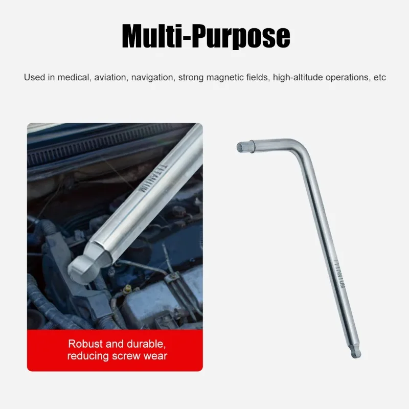 T101915A 工業用グレード チタン製 ボールエンド 六角レンチ ロングアーム付き