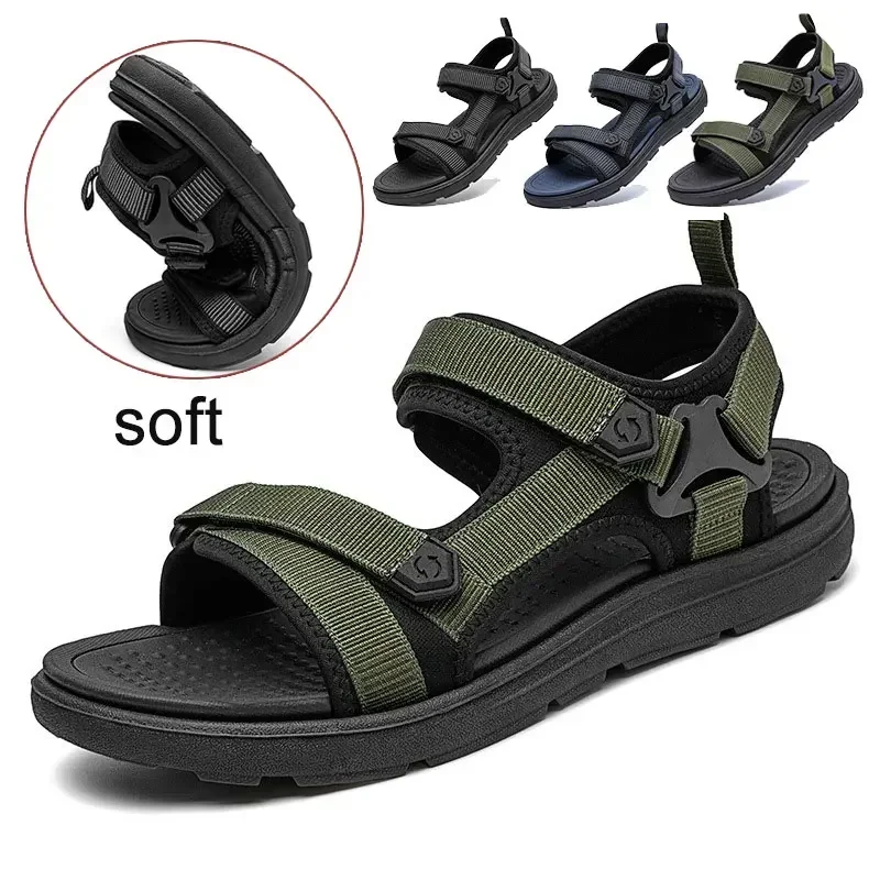 2024 Summer Sandals for Men Leisure Beach Sandals Male Summer Shoes Lightweight Outdoor Casual Shoes Vanmie Sandal Men  Slippers