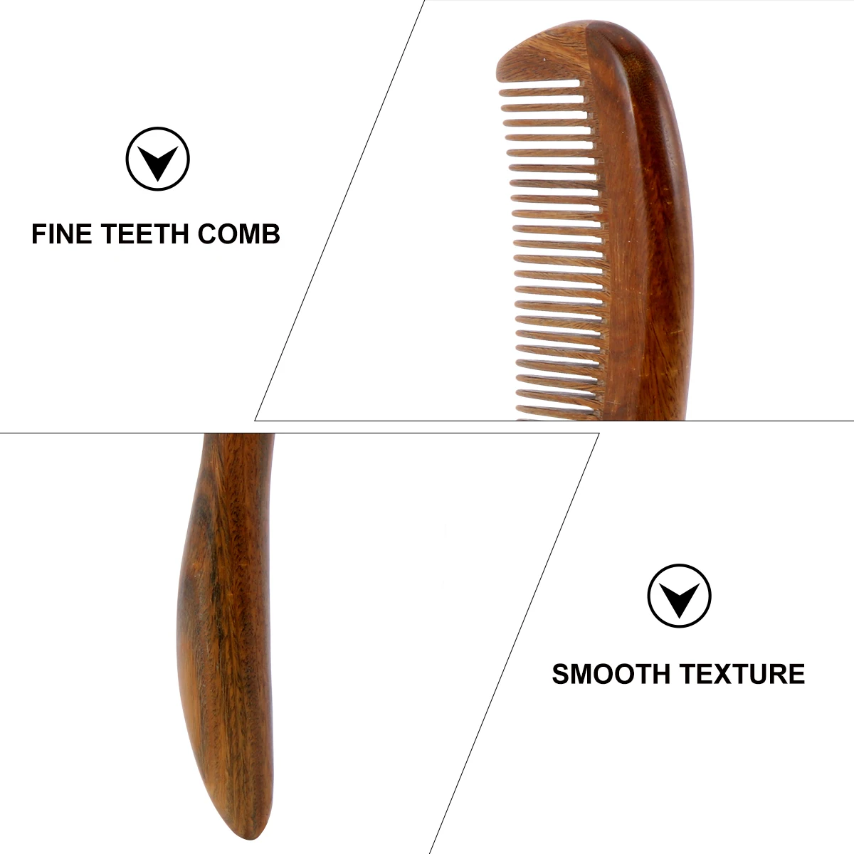 

Anti-Static Hair Wooden Massage Scalp Sandalwood Fine Teeth Natural Material Smooth Texture Women Hair Suitable For Professional