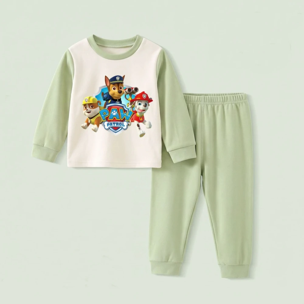 2026 Boys Soft Warm Thicken Sleepwears Autumn Winter Children Long Sleeve Bottom Clothes Sets Kids Fashion Pajamas Suit New