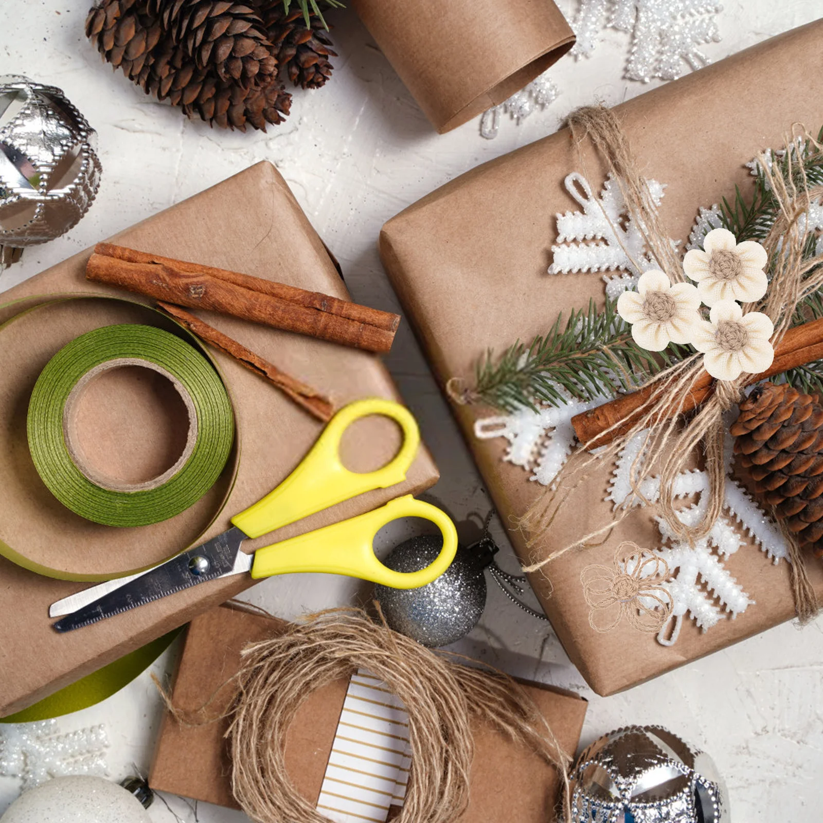 

18 pcs Diy Decor Flower Crafts Decor Burlap Flowers Diy Artificial Flower For Hat Clothing Gift Box Embellishment