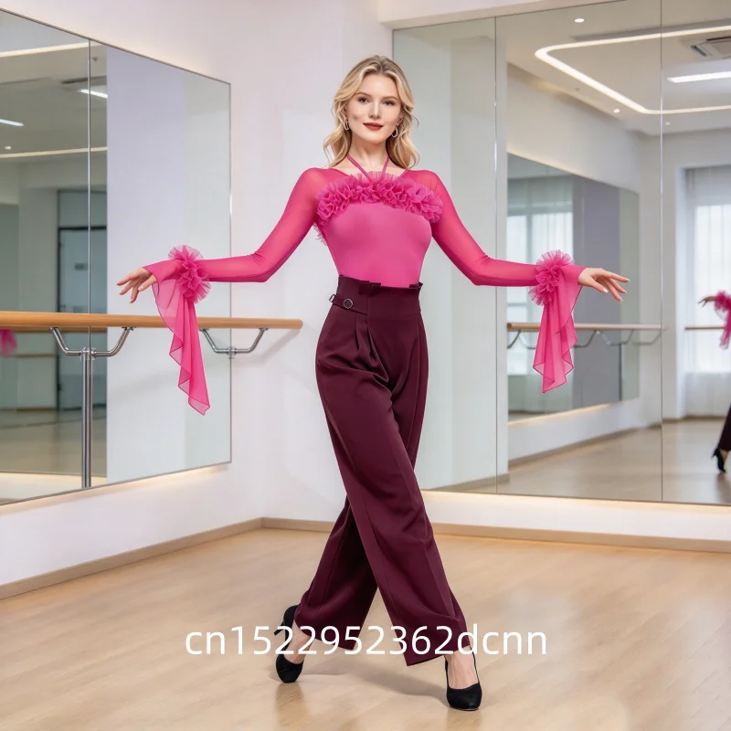Modern High-End Dance Top New Fashionable National Standard Ballroom Waltz Dance Dress for Elegant Performance
