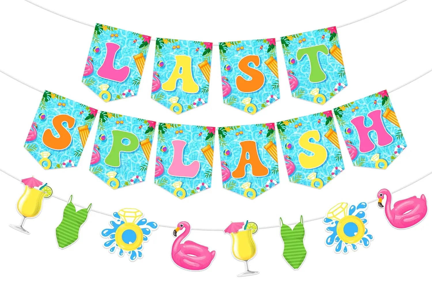 

Last Splash Bachelorette Party Decor Banner Sign Summer Pool Banner for Bachelorette Party Bridal Shower Engagement Wedding