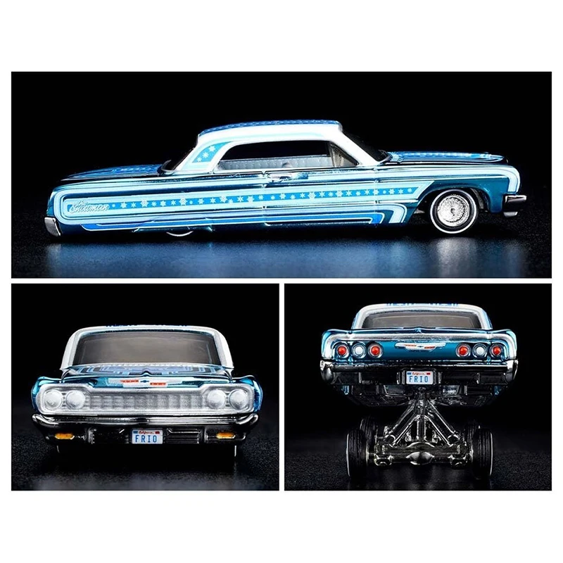 Hot Wheels 2021 RLC The Snowman RLC Exclusive Holiday \'64 Impala Spectraflame Light Blue 1:64 Diecast Collectible Model Car Toy