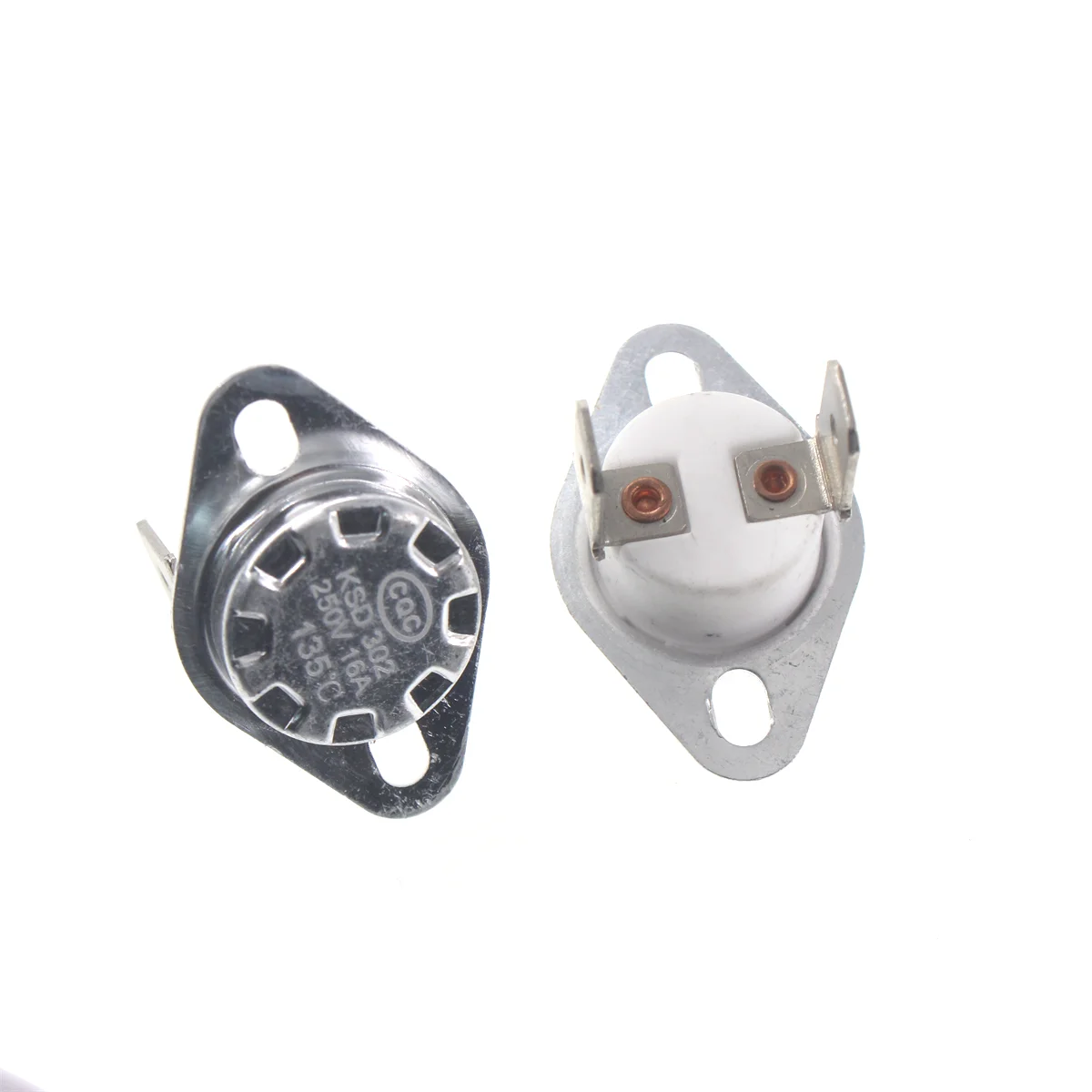 5PCS Normally open KSD302 16A 250V 40-130 Degree Ceramic KSD301 Normally Closed Temperature Switch Thermostat 45 55 60 65 70 75