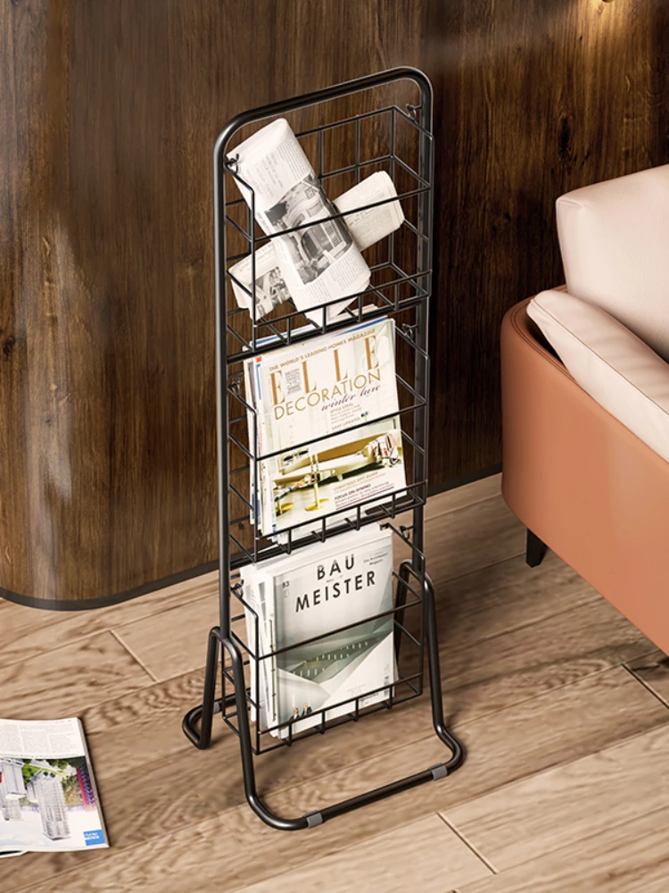 TLL Simple Magazine Rack Floor-Type File Showing Stand Storage Book Shelf Display