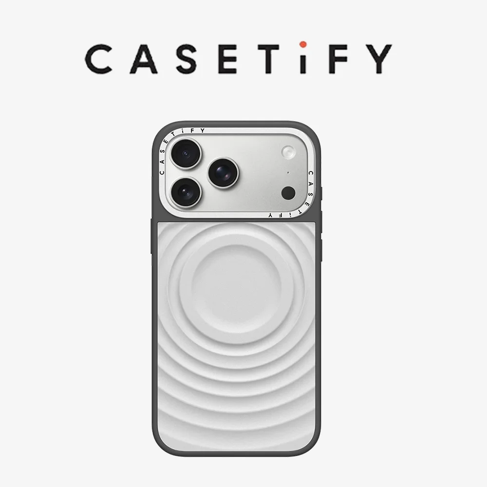 CASETiFY Metal Ripple Magnetic Phone Case for IPhone 17 Pro Max 17 Pro Wireless Charging with Camera Button Anti-fall Cover