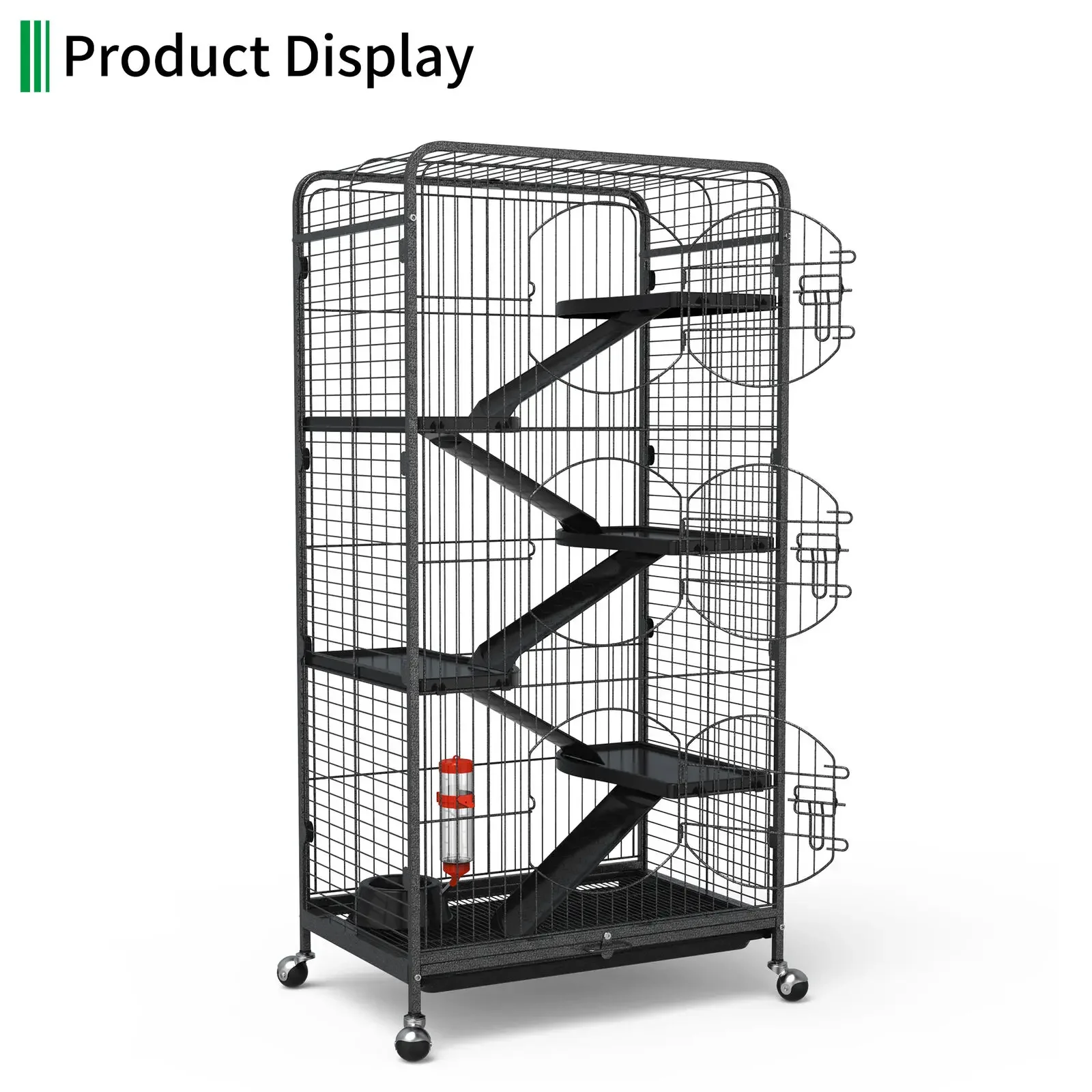 52 inch Metal Ferret Chinchilla Rat Cage Small Animal Cage with Rolling Stand