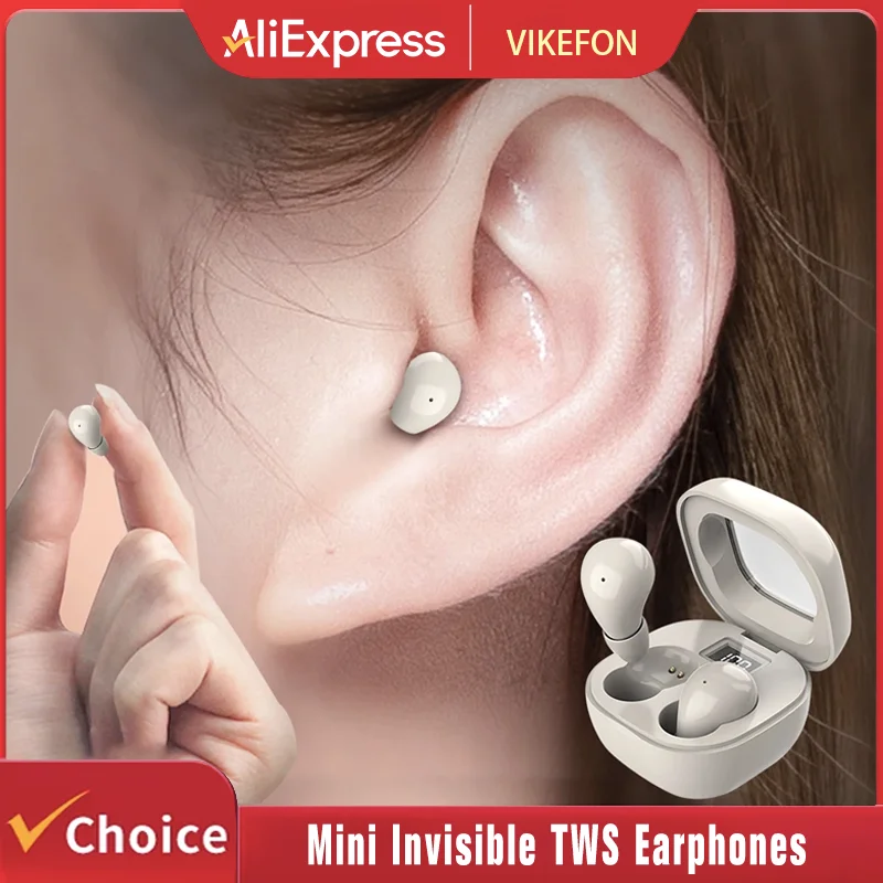 

Mini Invisible Headphones TWS Bluetooth 5.3 Earphones Wireless Heasets HIFI Stereo Noise Reduction Earbuds For iphone Xiaomi