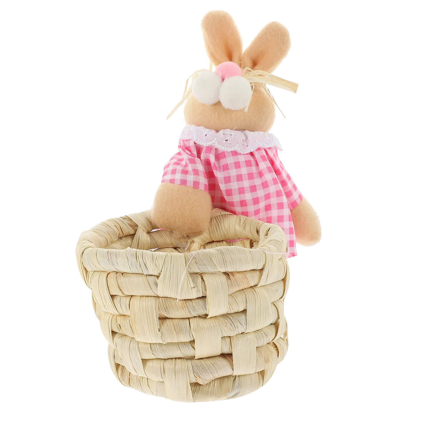 

Rabbit Storage Basket Woven Organizer For Makeup Pencils Fruits Home Decor Shelf Basket Small Natural Fiber Bin