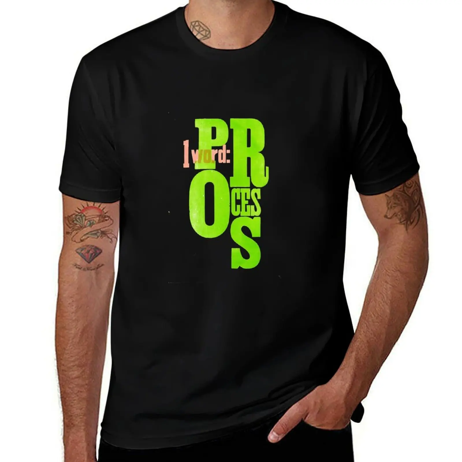 One Word: Process T-Shirt Big Size Crew Neck T-Shirt