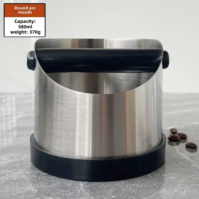 Coffee Knock Box Stainless Steel Espresso Knock Box Non Slip Coffee Ground Knock Box with Rubber Ring Beveled Coffee Ground Bin view 5