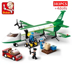 DIY Creative Aeroplane Aviation Airport Modern Plane Bus Cargo Aircraft Airplane Build Block Toy Educational Toys for Children