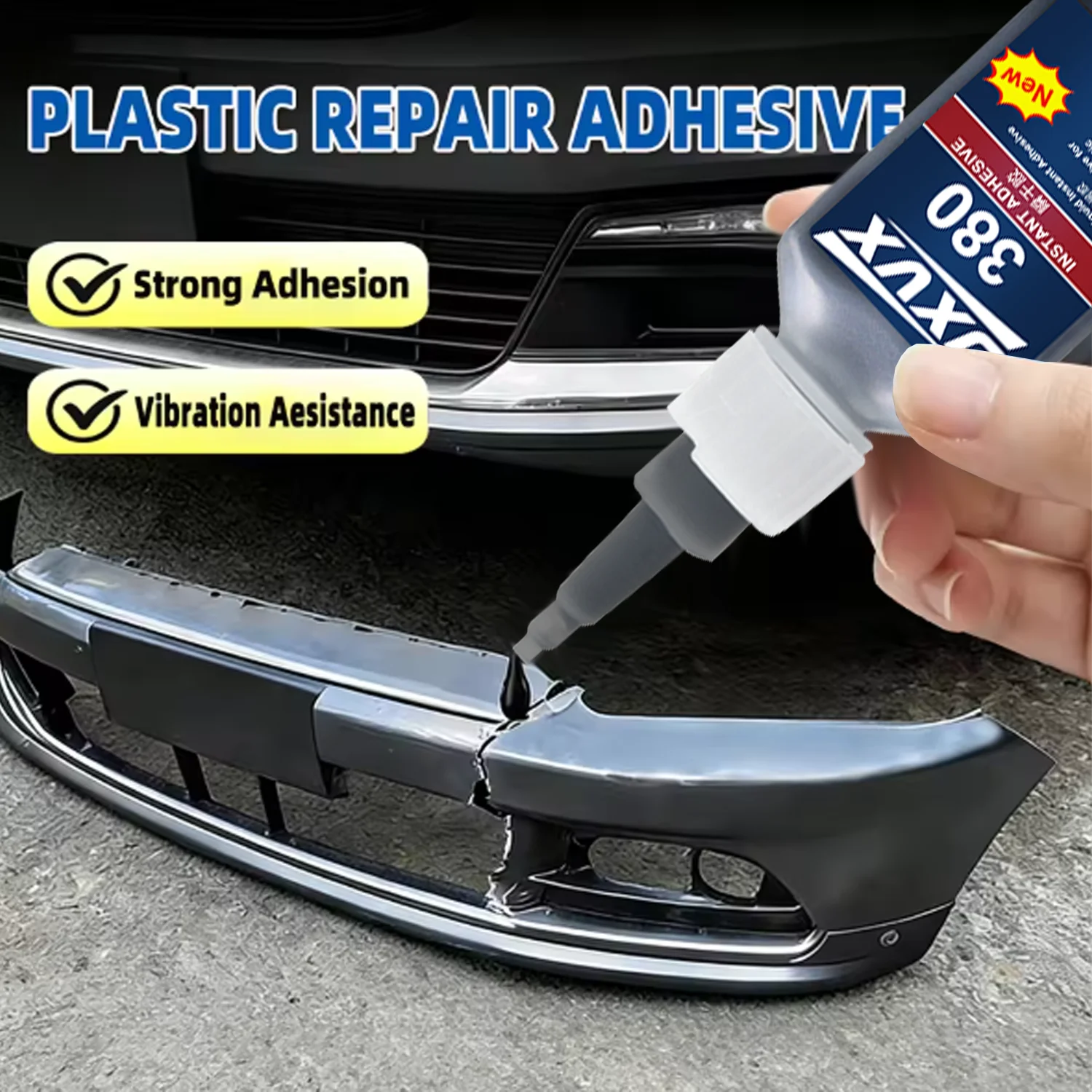 JXVX 1-5Pcs 380 20g Black Super Glue 20g Instant Adhesive Shock Resistant Cyanoacrylate Glue for Metal Rubber Plastic Repair.