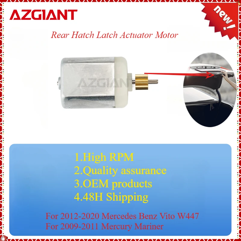 

AZGIANT Car Trunk Latch Lid Lock Release motor for 2012-2020 Mercedes Benz Vito W447/2009-2011Mercury Mariner high rpm new parts