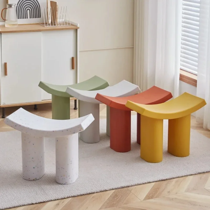 Nordic Plastic Sofa Stool Long Shoe Stool for Home Simple Door Stool Flying Elephant Living Room Chair Chic Entryway