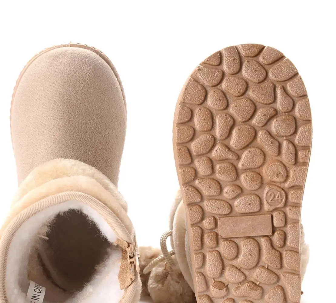 サンリオハローキティクロミ 2025 毛皮ボールブーツ肥厚子供綿ブーツメロディ女の子暖かい綿の靴冬のカジュアルシューズ