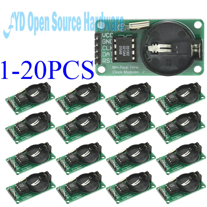 1-20-шт-Модуль-часов-реального-времени-ds1302-—-с-держателем-батареи-cr2032-3-проводной-интерфейс-для-arduino