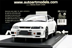 Autoart 1:18 GTR R33 R-TUNE White JDM Simulation Limited Edition All Open Alloy Metal Static Car Model Toy Gift