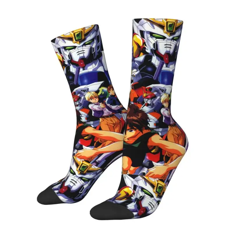 Custom Gundames Mobiles Suit Comic Men's Crew Socks Unisex Fashion Spring Summer Autumn Winter Dress Socks