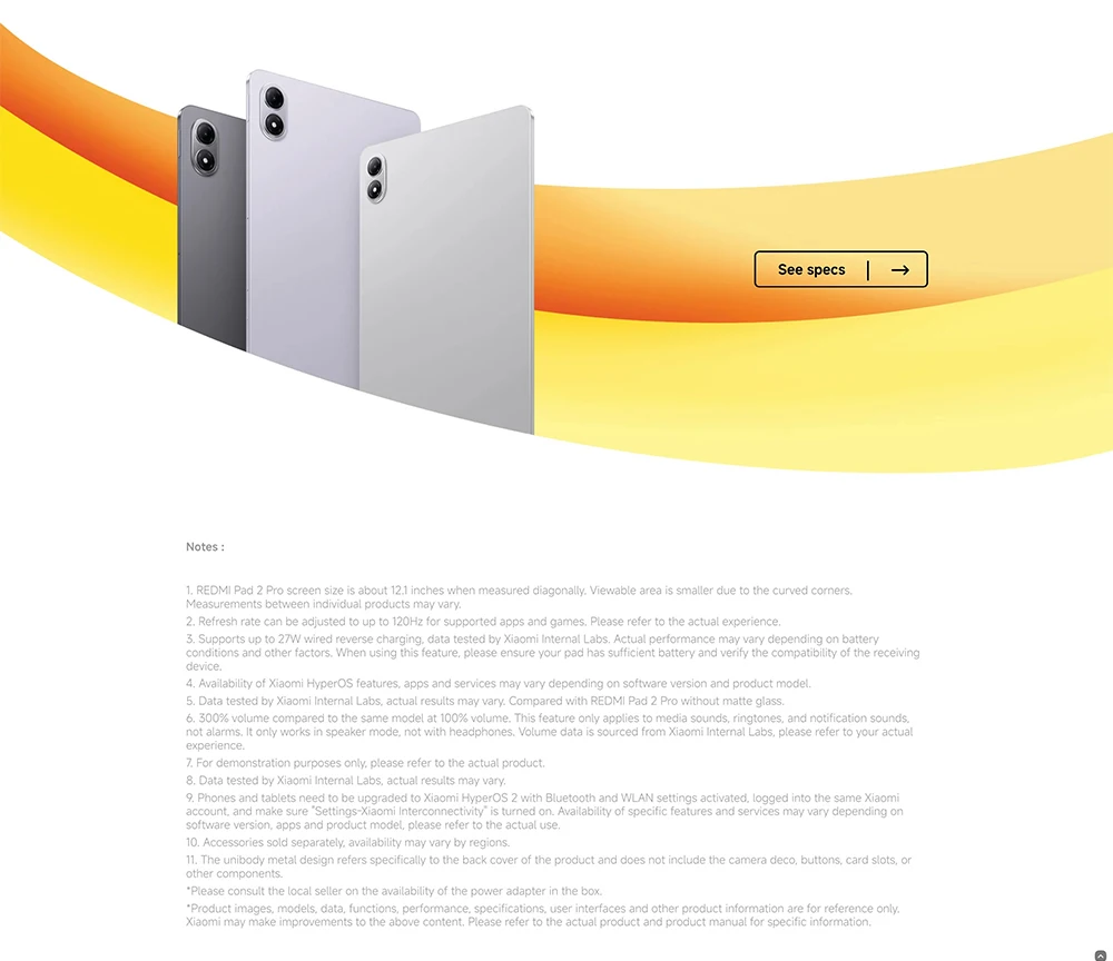 Global Version Xiaomi Redmi Pad 2 Pro Wifi 12.1' 2.5K Crystal-Clear Display 120Hz Refresh Rate 12000mAh Battery Advanced 4nm Processor Snapdragon® 7s Gen 4 Mobile Platform Powered by Xiaomi HyperOS Dolby Vision