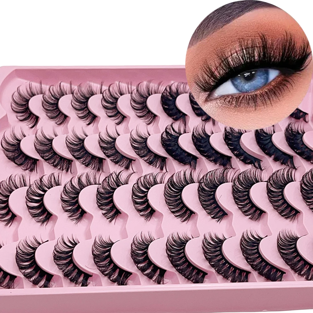 20 Paar dramatische 3D-Kunstwimpern für natürlich aussehende Wimpernverlängerungen und Make-up
