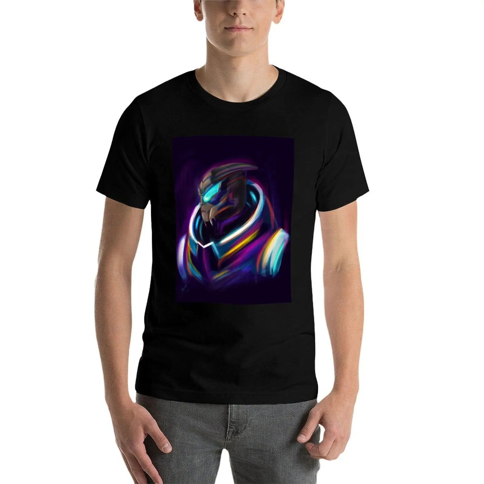 

NEON Garrus Vakarian Fan Art T-Shirt men t shirt cotton 100% t shirt personalised T-Shirt