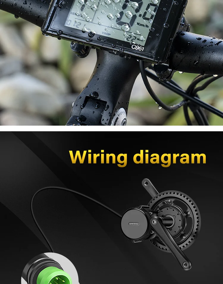 Ebike C961 Display Control Panel für BAFANG BBS01B BBS02B BBSHD Motor Elektrische Fahrrad Komponenten Mid Motor Conversion Kit – Detail 7
