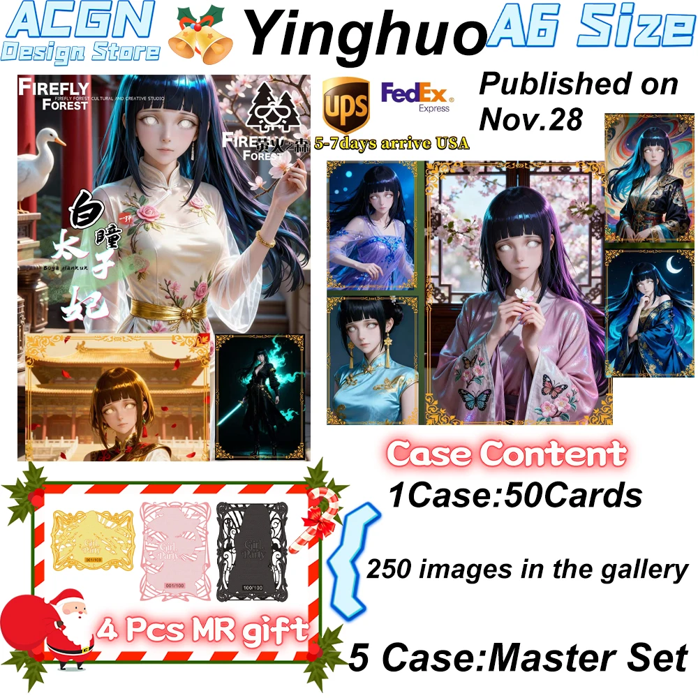 

Оптовая продажа, новейшая версия 2025 года, Наруто, белые ученики, жена короны принца, ограниченная серия коллекционных карточек формата А6, произведенная Firefly.