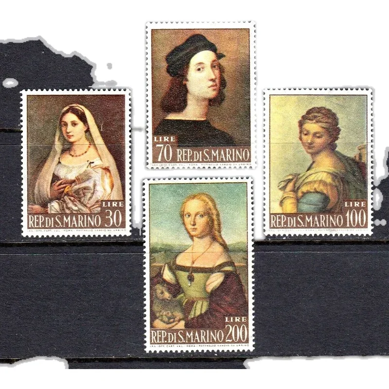 4Pcs/Set New San Marino Post Stamp 1963 Raphael Painting Stamps MNH