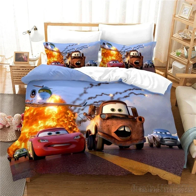 Boys Lightning McQueen 95 3D Print Duvet Cover Set HD Comforter Cover for Kids Bedding Sets Bedclothes Bedroom Decor